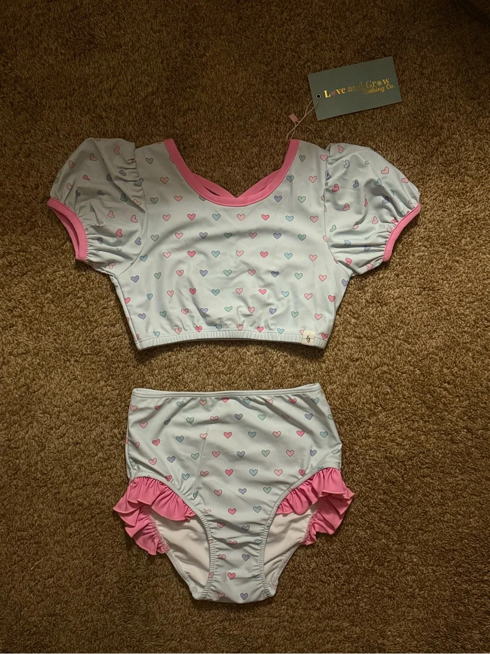 CANDYLAND PUFF SLEEVE BIKINI with High Rise Bottoms
